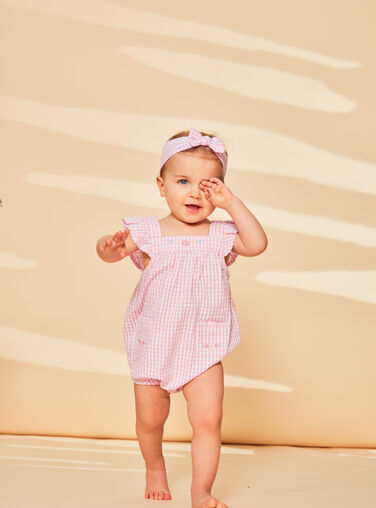 Ecru headband with gingham print Ecru headband with gingham print FASINDY / 23E4BFS2BAN001