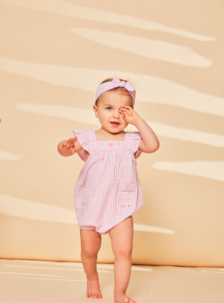 Ecru headband with gingham print Ecru headband with gingham print FASINDY / 23E4BFS2BAN001