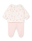 White and pink jacket with floral print and pink leggings birth girl BONNIE / 21H0NF41ENS301