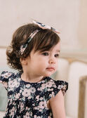 Baby girl black and pink headband with floral print CAJOHANA / 22E4BFH2BAND302