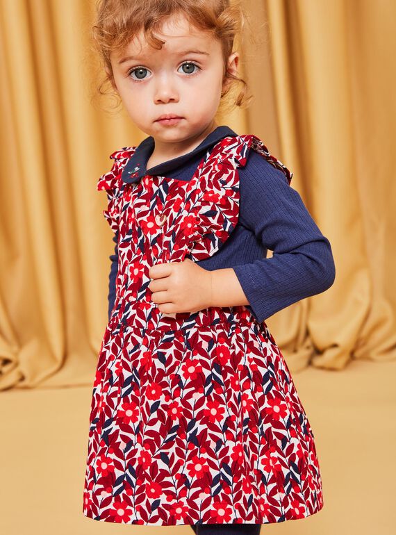 Velvet chasuble dress with floral print DAOLIVE / 22H1BFX1CHS001
