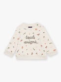 Beige fleece sweater with animal print FATAHAR / 23E1BGP1SWE007