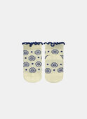 Pale Yellow Jacquard Flower Socks KAULINE / 24E4BFR1SOQ103