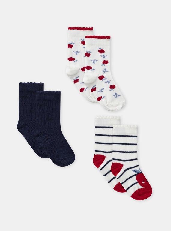 Off white SOCKS SETx3 NAGERTRUDE / 25H4BFP1LC3001