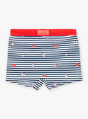 Navy blue swim shorts with stripe print KISORENT / 24E4BGG2MAI070