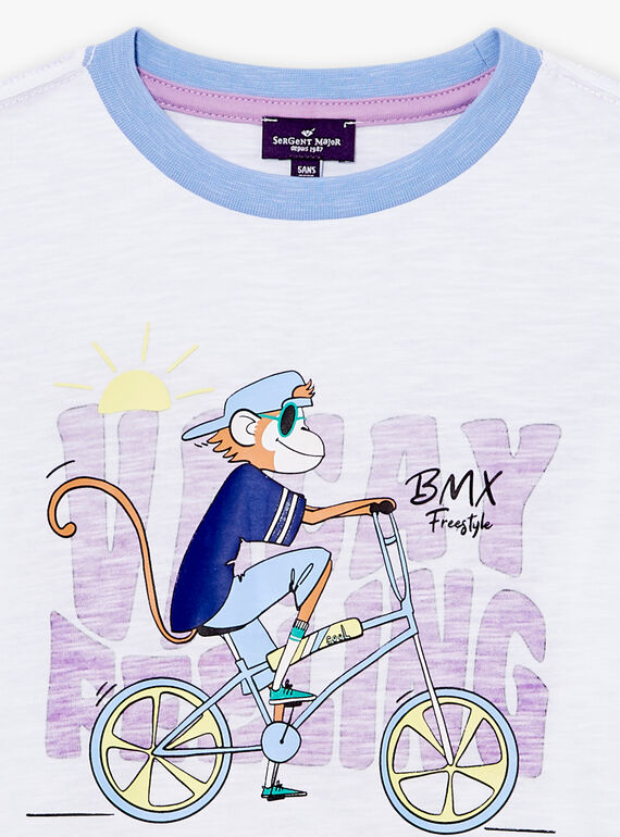 White and blue short-sleeved T-shirt LABAGE / 24H3PGI3TMC000