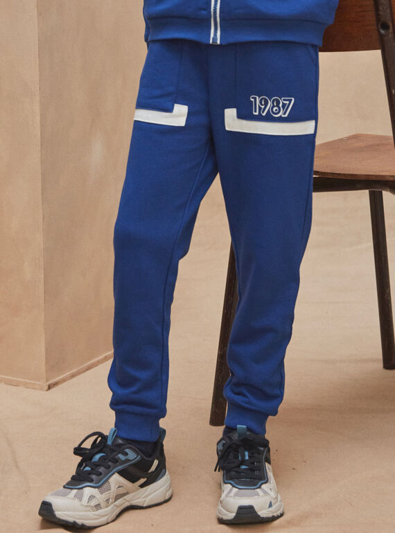 Blue jogging pants with a 1987 print KRIBANAGE / 24E3PGB3JGBC207