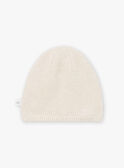 Ecru mottled wool and cotton baby beanie LOAY / 24H0AM21BON006