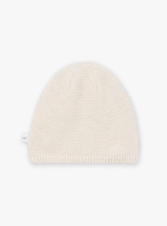 Ecru mottled wool and cotton baby beanie LOAY / 24H0AM21BON006