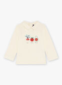 Vanilla polo with embroidered vegetable patches FACETHAN / 23E1BGB1POL114