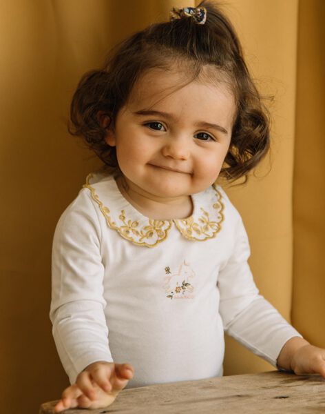 Ecru jersey collar bodysuit DACHLOE / 22H1BFD1BOD001