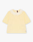 Child girl vanilla blouse with puffed sleeves and embroidered collar CEBROETTE / 22E2PFB1CHE114