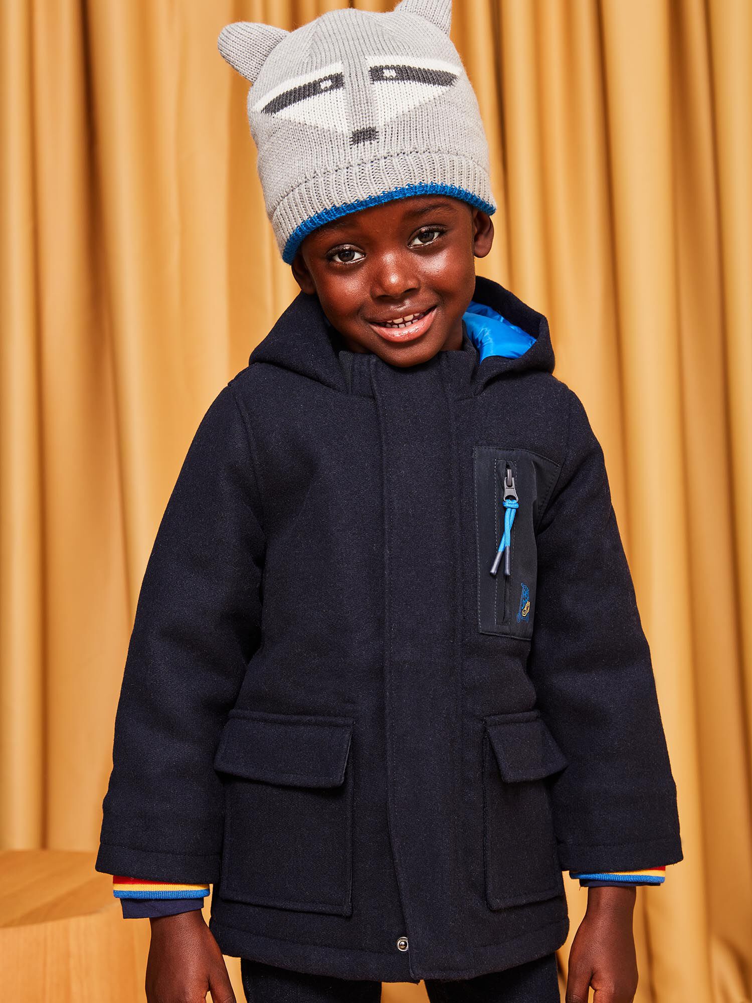 Navy blue coat top boys
