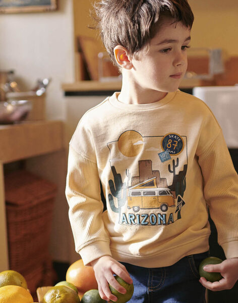 Beige sweatshirt with Arizona pattern child boy CICIAGE / 22E3PGJ1SWE808