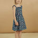 Child girl blue dress with floral print