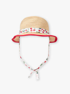 Rope hat with printed ecru satin ribbon ZAAMOUR / 21E4BFJ1CHA080