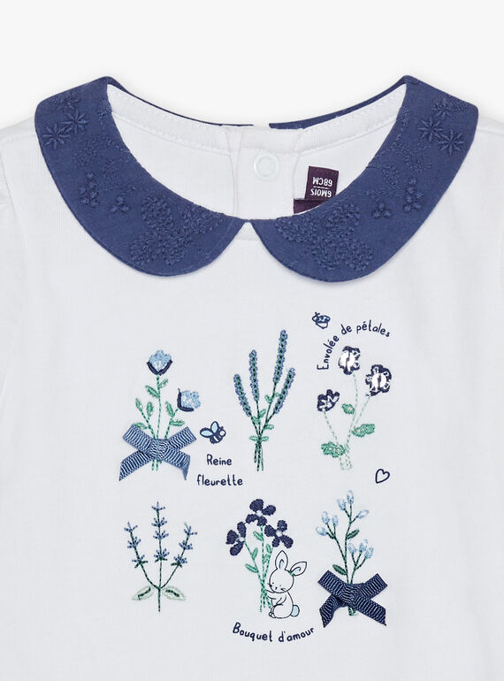 Flower embroidered T-shirt body FANELLY / 23E1BFN1BOD001