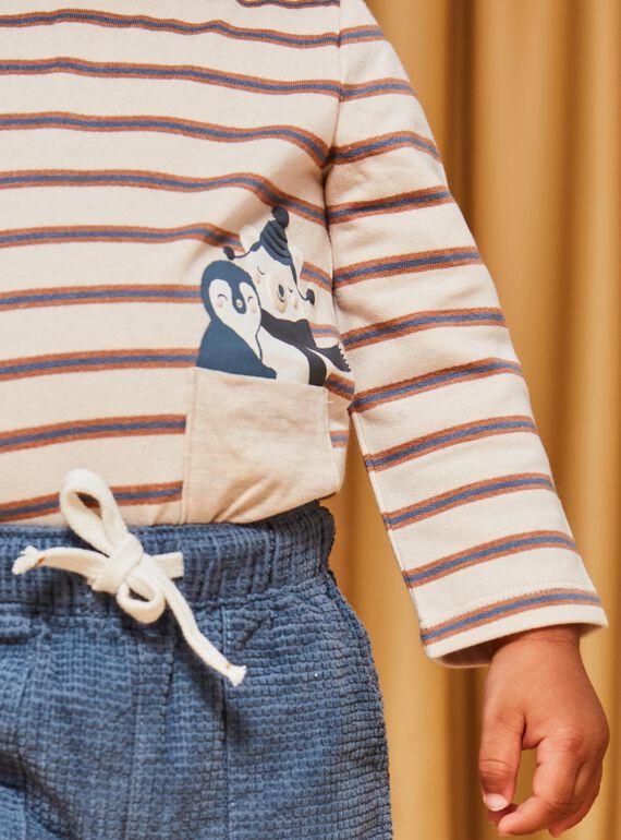 Beige striped t-shirt DASAM / 22H1BGY3TMLA001