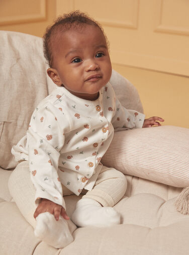 Vest, pants and socks set in ecru and greige LOICE / 24H0CM12ENS001