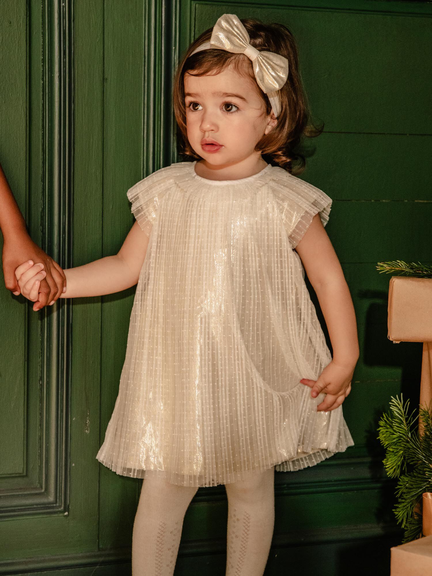 White and Gold Christmas Outfit