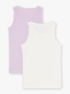 Set of 2 matching child girl's pointelle knit tank tops CHOUJUETTE / 22E5PFD1HLI326
