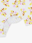 Ecru UV protection +50 bathing suit with floral print KLUVETTE / 24E4PFG2BUV001