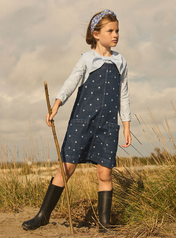 Dark denim JUMPER DRESS MESUBLETTE / 25E2PF81CHSK005