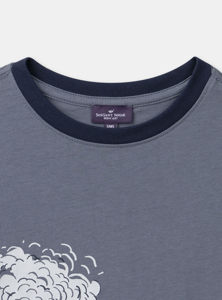 Greyish blue TEE SHIRT SS MIDINAGE / 25E3PG93TMC205
