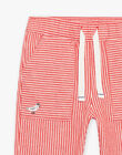 Red and ecru striped pants DAECTOR / 22H1BGE2PAN050