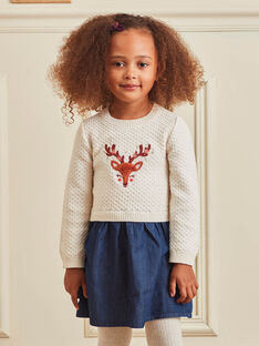 Girl two-piece dress with fawn design BROZILETTE1 / 21H2PFF2ROB801