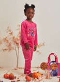 Pink phosphorescent pyjama set with Halloween motif and matching bag, child girl BEBOUETTE / 21H5PFH1PYJD331