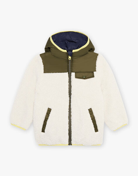 Reversible khaki hooded jacket DIVESTAGE / 22H3PGV3GIP604