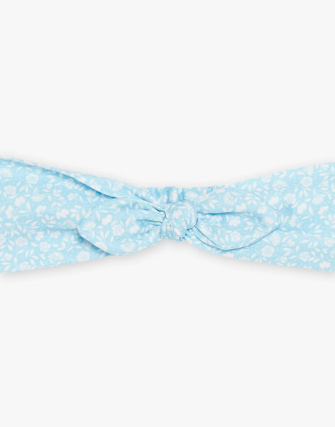 Elastic headband with blue flowery print child girl CHYMOETTEX / 22E4PFW1BANC201