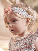 Baby girl pink bow headband with floral print CALUNE / 22E4BFJ1BAN632