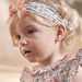 Baby girl pink bow headband with floral print