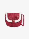 Red shoulder bag with floral embroidery and synthetic fur GLEBAGETTE / 23H4PFQ1BESF506