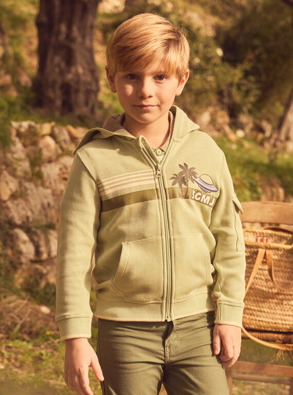 Light green KIDS CARDIGAN MLESSAGE / 25E3PGO1GILG600