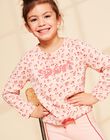 Pink sport sweatshirt with floral print FRISWETTE / 23E2PFJ1SWED300