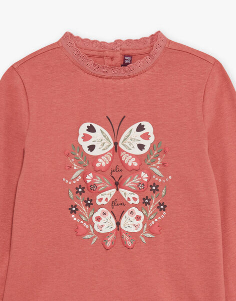 Pink butterfly T-shirt DUNETTE / 22H2PFR2TMLD332