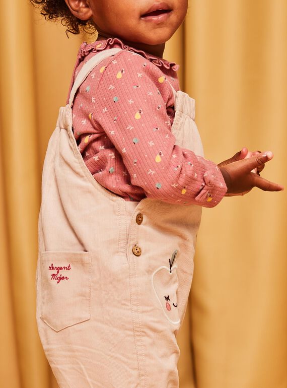 Beige and pink velvet dungarees DAKLELIA / 22H1BFR1SAL801