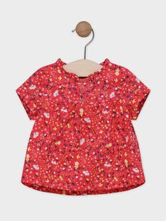 Baby girls' red, printed blouse SAALICE / 19H1BF21CHED313