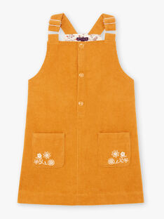 Girl's camel embroidered dress-salopette BUCHETTE / 21H2PFJ1CHS804