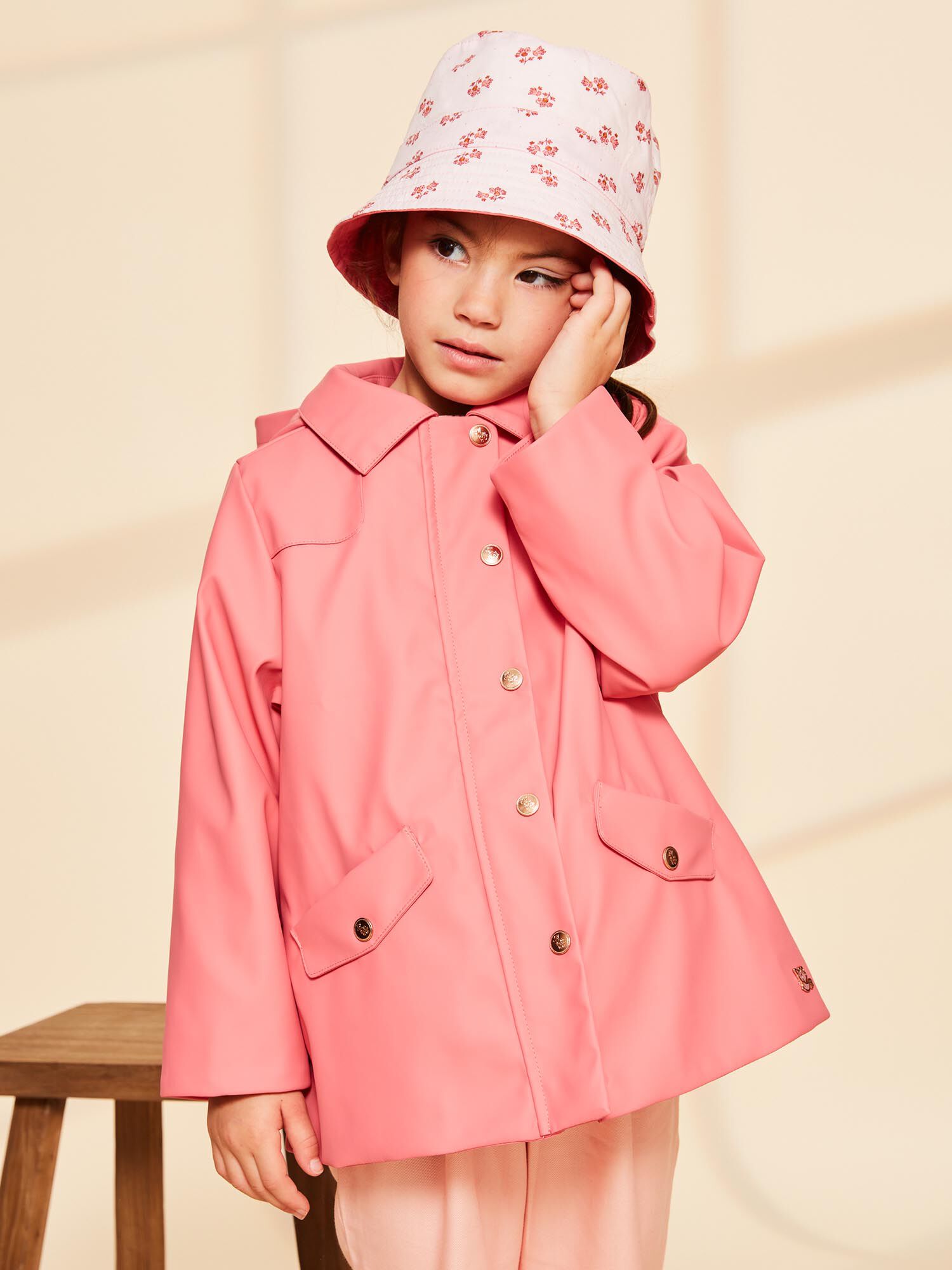 Floral discount print raincoat