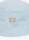 Beige and blue striped print bucket hat  FAENZO / 23E4BGI1CHAC218
