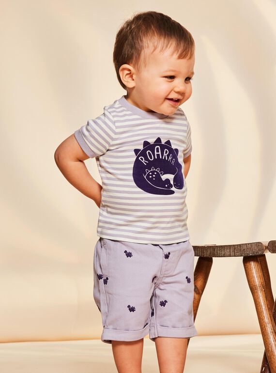 Lilac short sleeves striped t-shirt FAOCTAVE / 23E1BGO1TMCH700