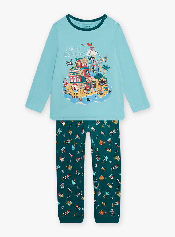 Blue pyjama set with pirate design for child boy CAPIRAGE / 22E5PG45PYJC215