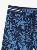 Child boy navy blue shorts with foliage print 22E3PGT3BER070