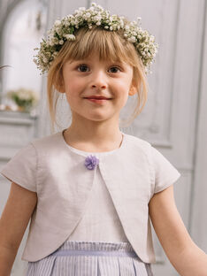 Child girl lilac cardigan with pompom CLUCAETTE / 22E2PF11CARH700