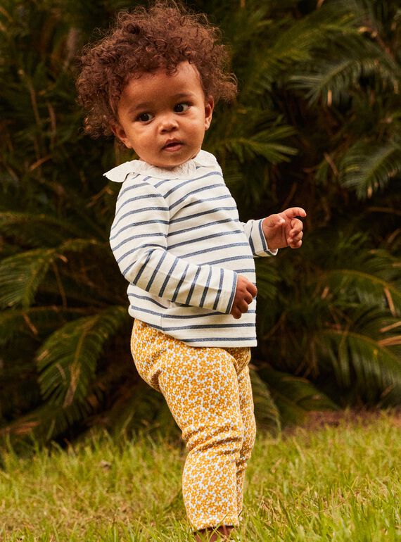 Off white and navy blue t-shirt FABULEUSE / 23E1BF81TEE001