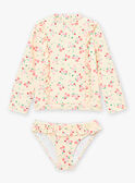 Ecru 2-piece swimsuit set with floral print KLUCOCETTE / 24E4PFG1BUV009